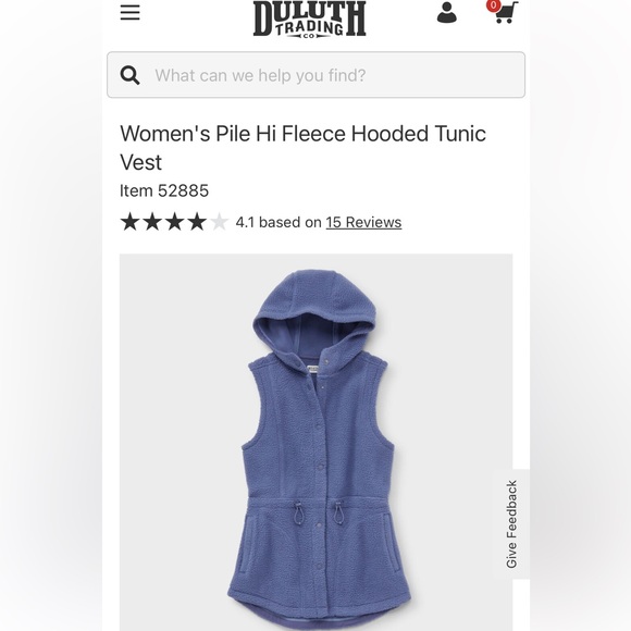 Duluth Trading Co Jackets & Blazers - NWT Dusk Blue Sleeveless Fleece Vest - Duluth Trading Co. - Medium